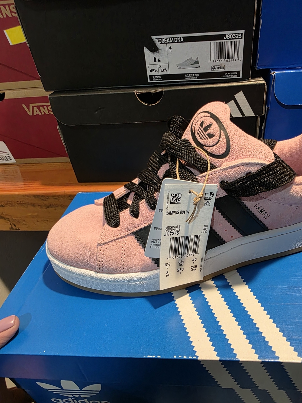 Adidas Campus Pink Suede Sneaker with Black Accents